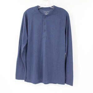 Mizzen Main Easyknit Henley mens medium Navy Blue Heather Soft Fabric modal